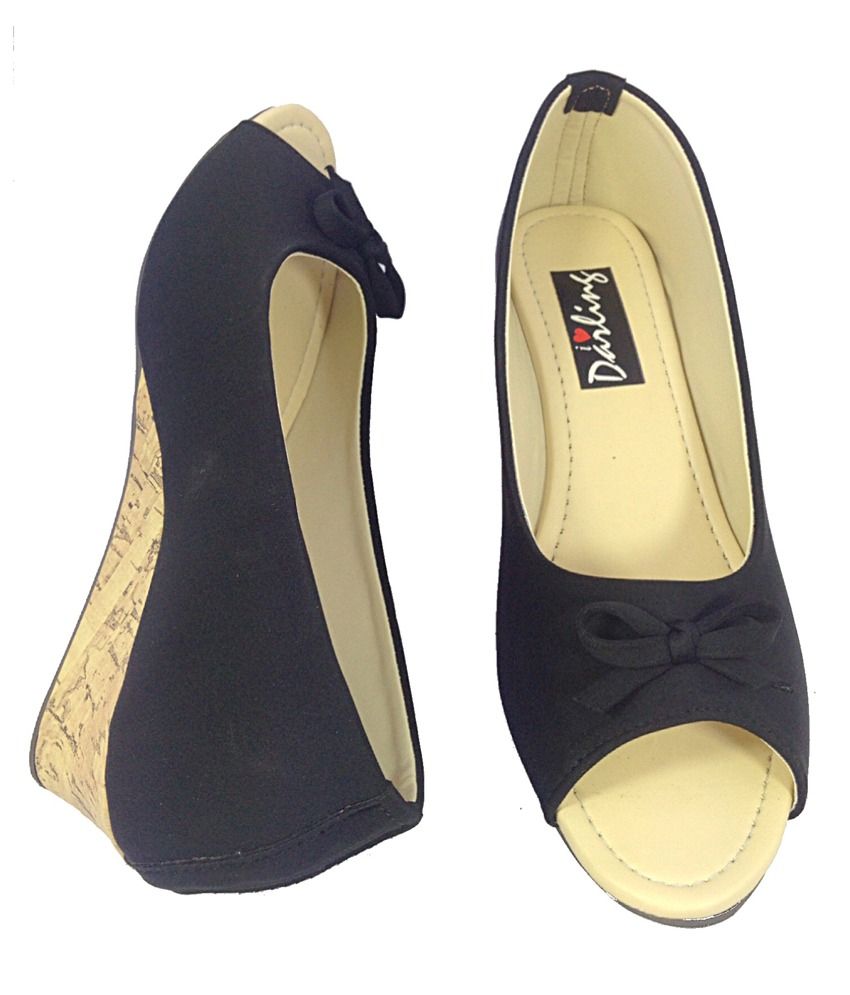 Darling Deals Black Low Heel Wedges Price in India- Buy Darling Deals Black Low Heel Wedges 