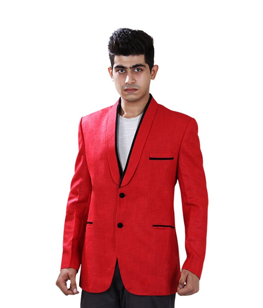 Panache India Red Linen Semi-formal 