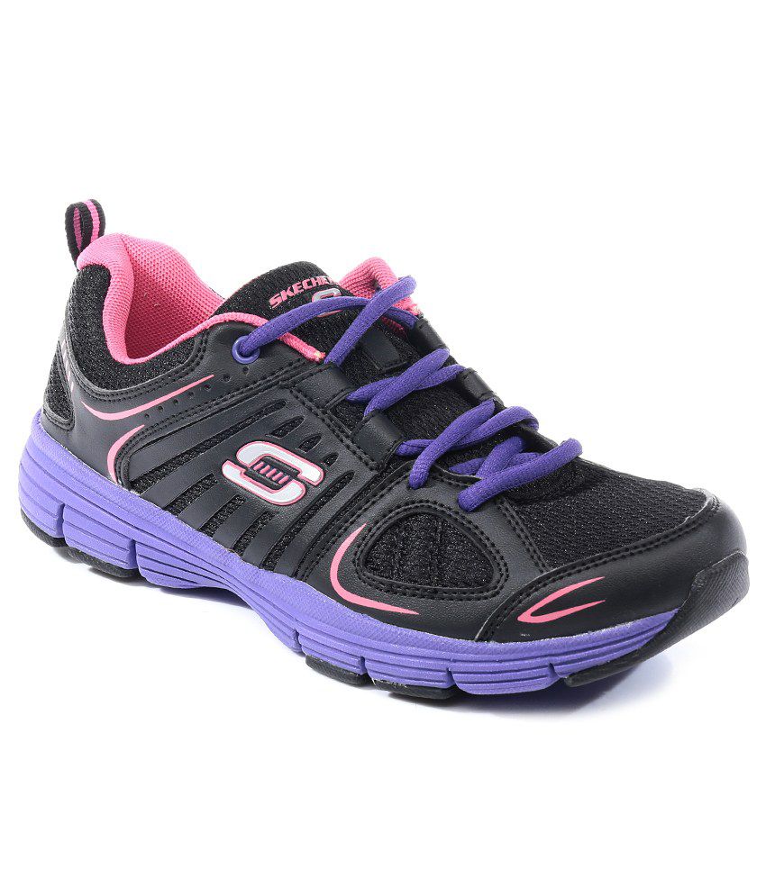SKECHERS BLACK PURPLE UNINTERRUPTED OUT THERE Price in 
