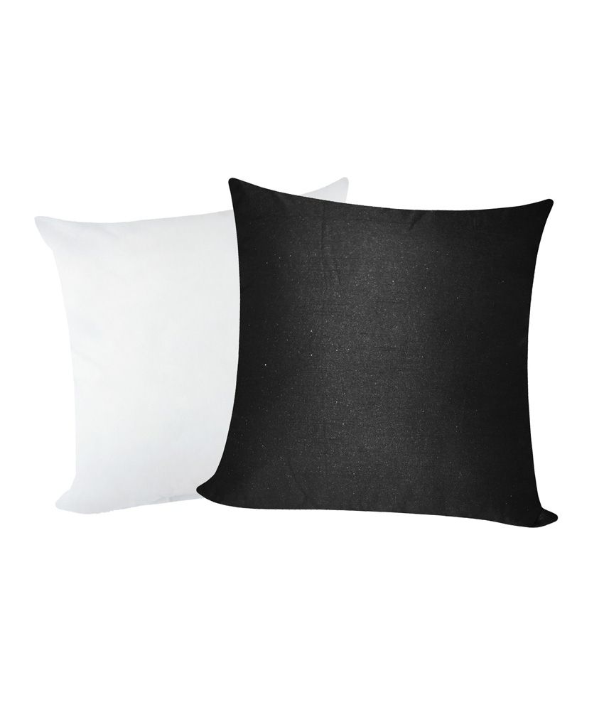 Stylish Plain Cushion With Filler Black 2 Pcs Set (40 X 40 Cms) Buy