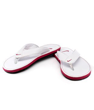 nike slippers white colour