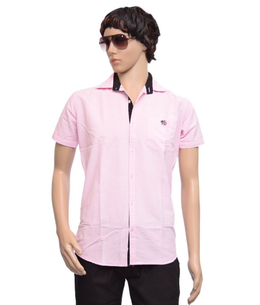     			British Terminal Pink Cotton Slim Fit Shirt