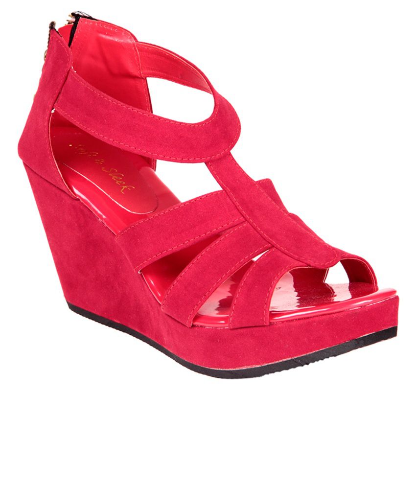 clearance red wedge sandals size 10