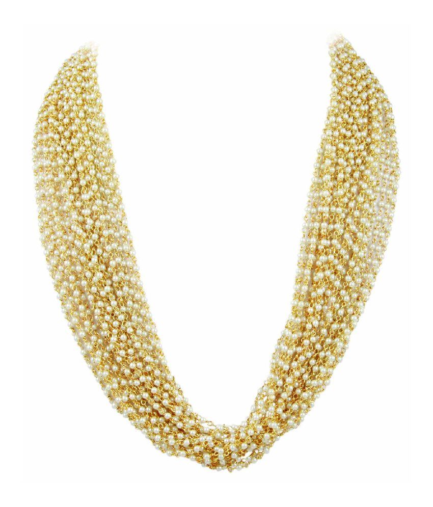 Orniza 24 Layered Pearl Chain in 18 inches: Buy Orniza 24 Layered Pearl ...