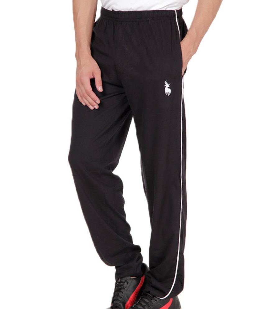 black fleece track pants