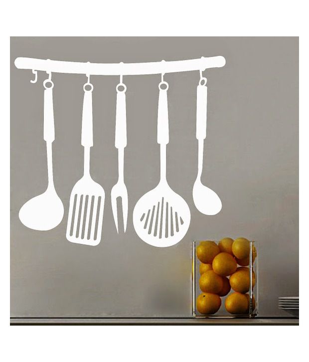 Destudio White Kitchen Utensils Wall Sticker At Best S In India On Snapdeal - Kitchen Wall Stickers Snapdeal