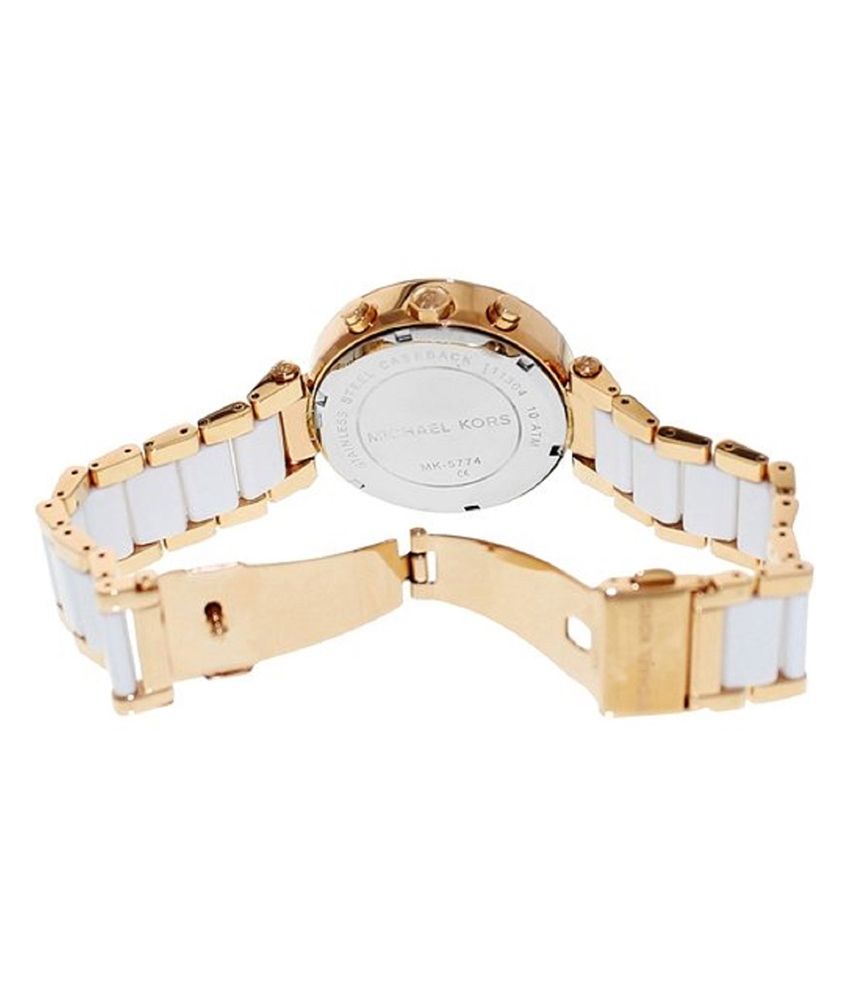white gold mk watch