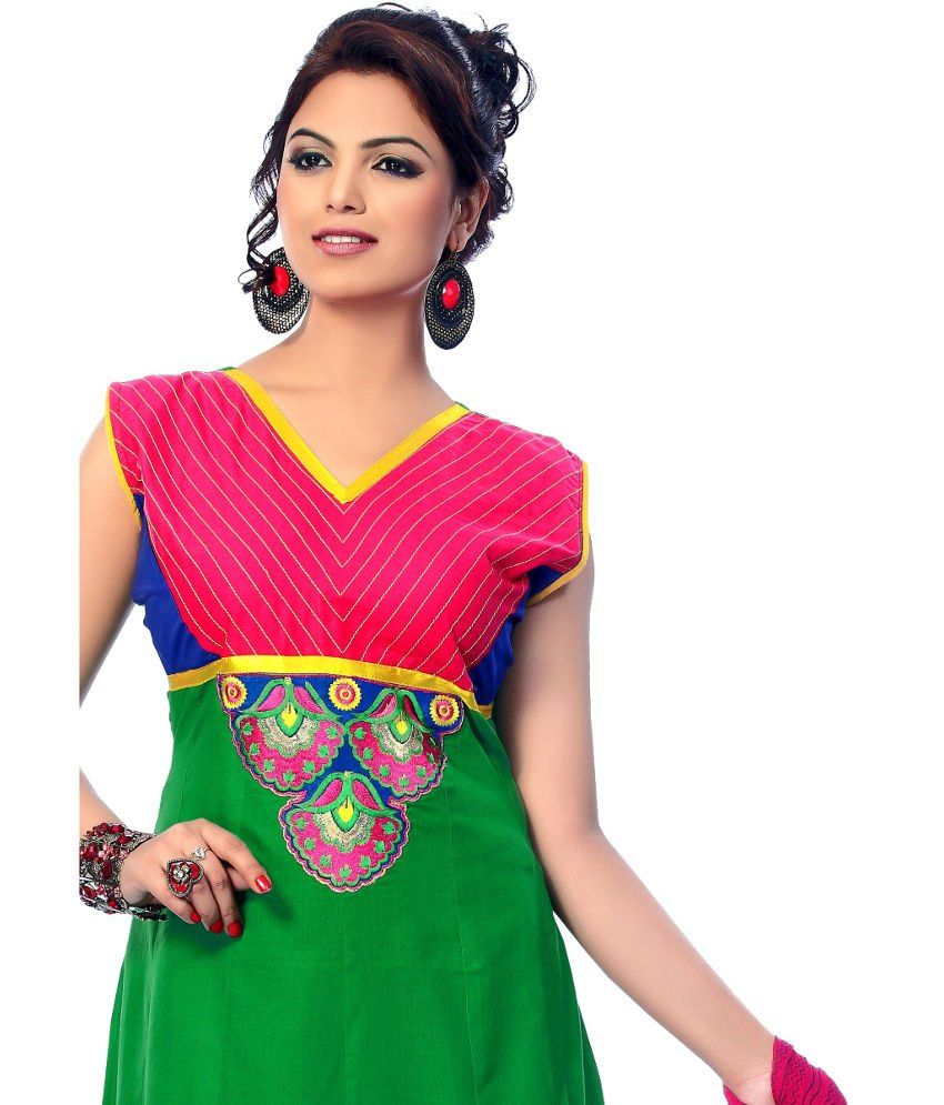 Cenizas Multi Color Cotton Semi Stitched Dress Material Buy Cenizas