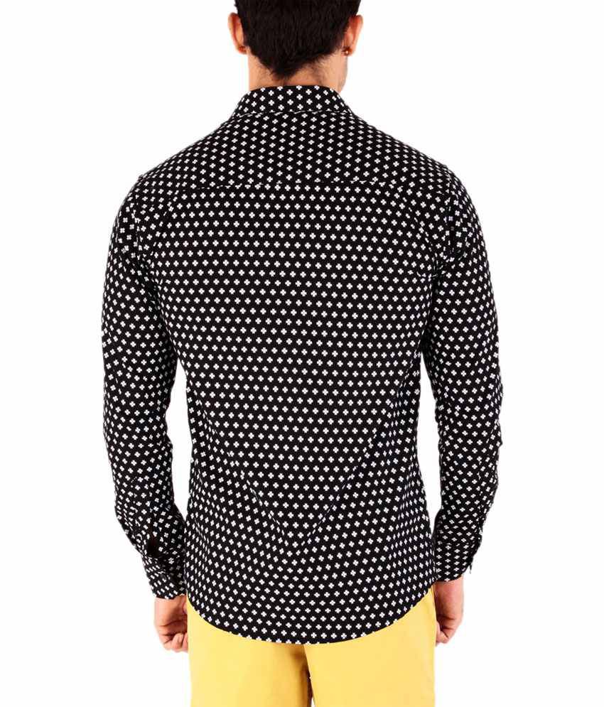 The G Street Black Shirt With Cross Patterns - Buy The G Street Black ...