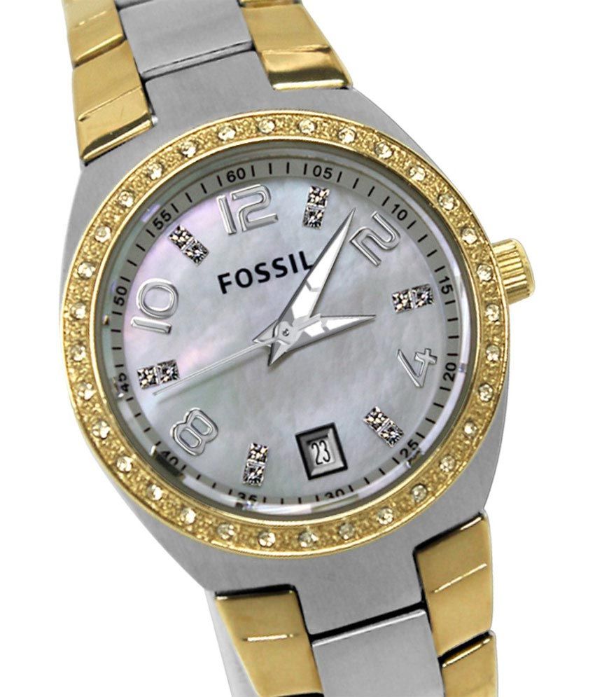 fossil 2 tone women's watch