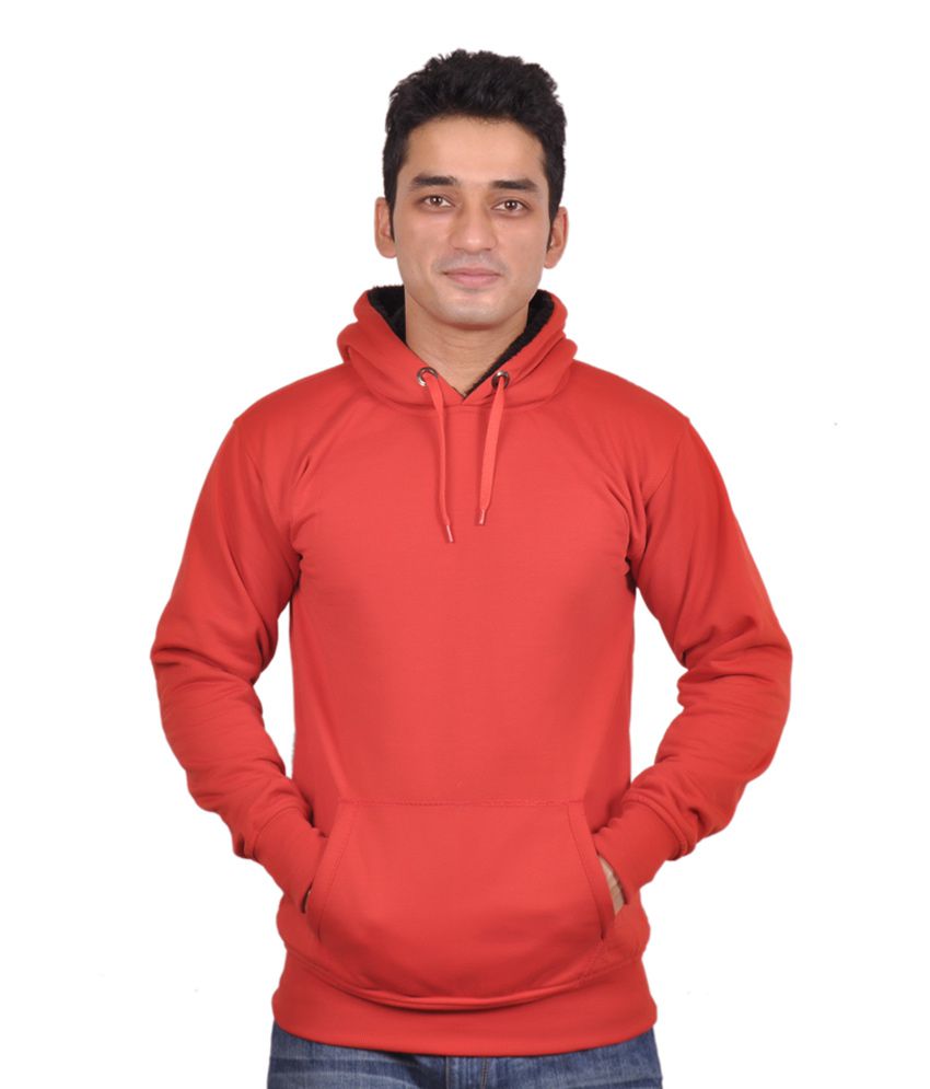 Vibgyor Red Full Sleeve Hooded Men's Sweat Shirt - Buy Vibgyor Red Full ...