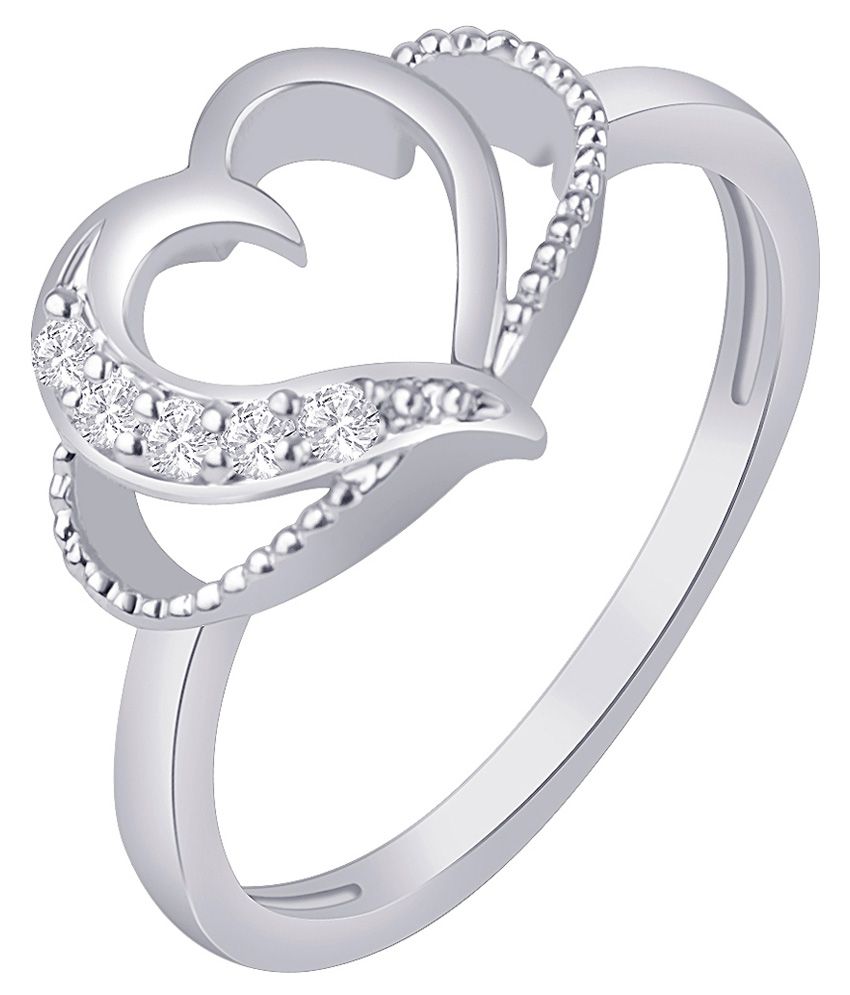 Vk Jewels Forever Heart Rhodium Plated Silver Ring Buy Vk Jewels Forever Heart Rhodium Plated