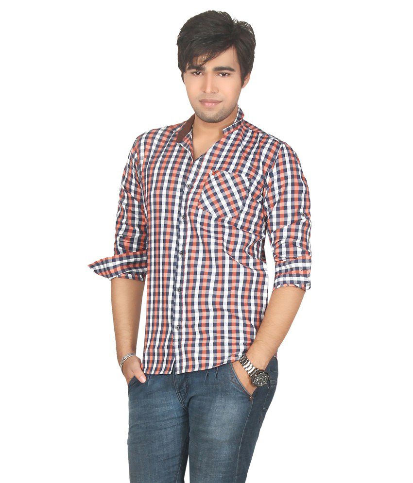 Byye Multicolor Cotton Full Sleeves Casual Shirt With Checks For Men ...