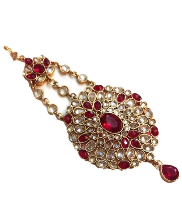 Divinique Jewellery Golden Purple Kundan Pasa Buy Divinique Jewellery Golden Purple Kundan Pasa Online In India On Snapdeal