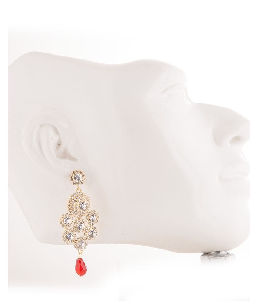 Voylla Dangler Earrings Laced With Shiny White Cz Stones Buy Voylla