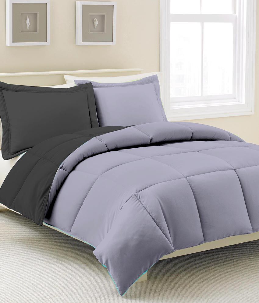 Kiaana Gray Plain Polyester Comforter Buy Kiaana Gray Plain Polyester