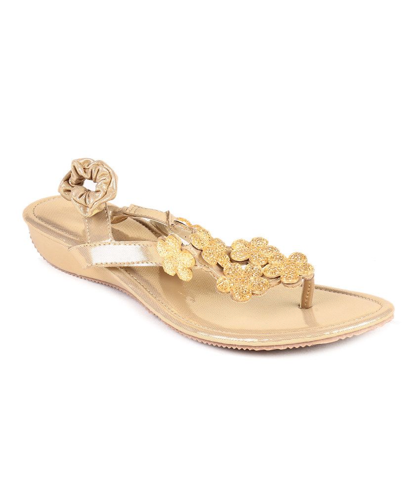 party wear golden sandals