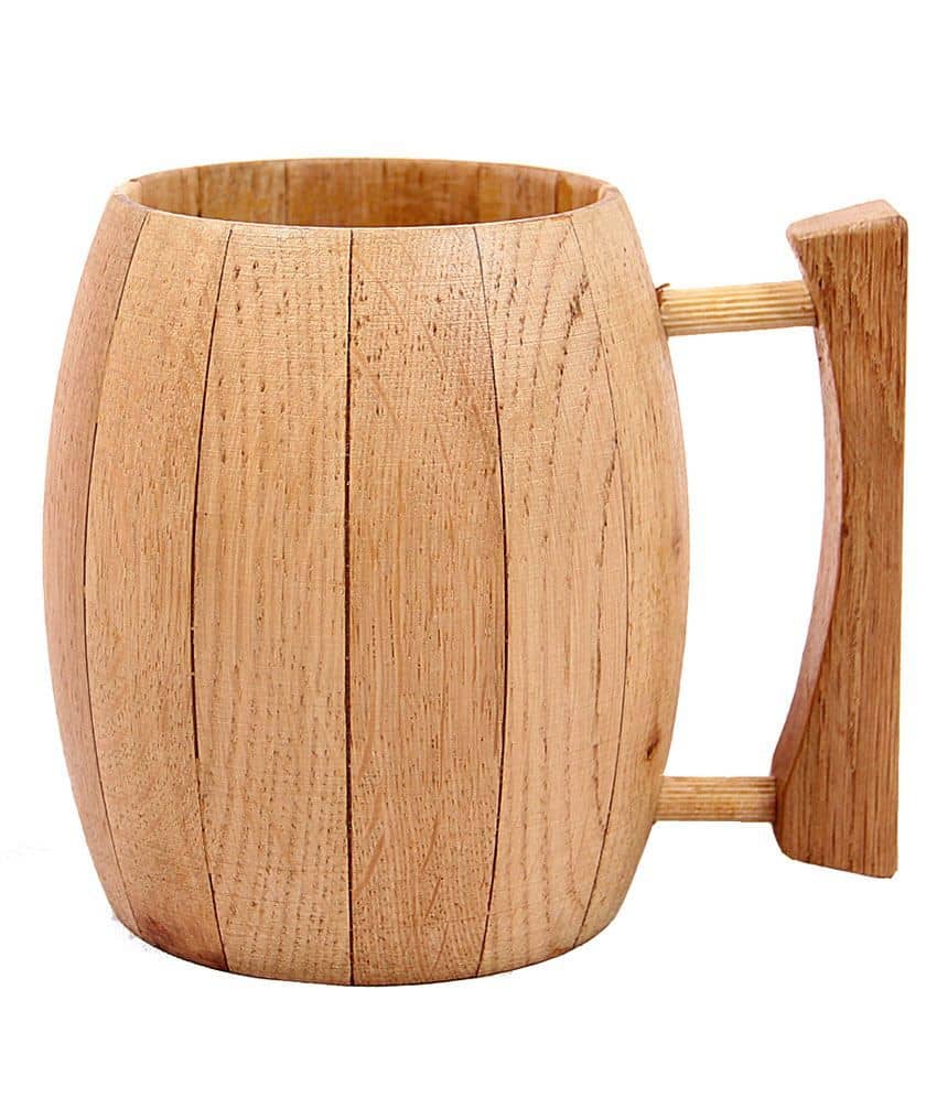 wooden barrel mugs
