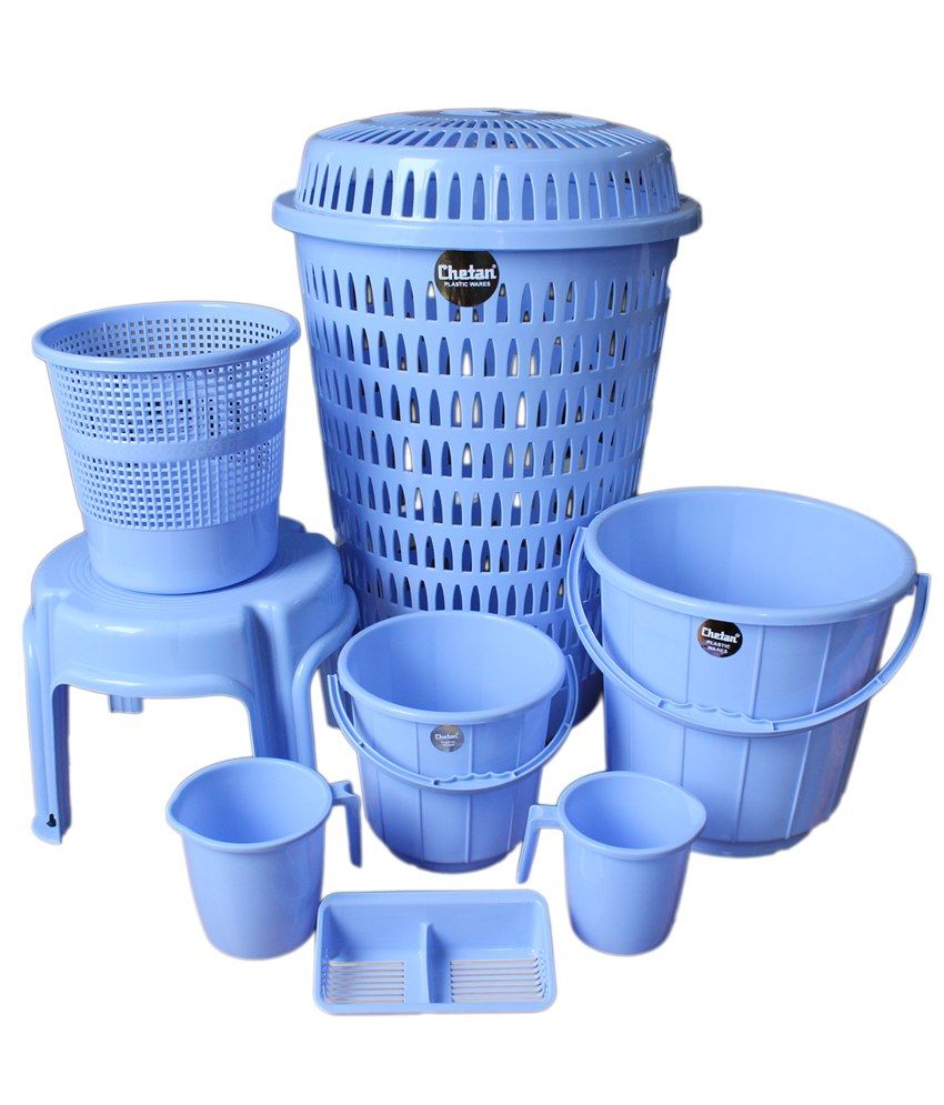 Chetan 8 Pc Blue Colour Plastic Bathroom Set Online At Low Chetan 8 Pc Blue Colour Plastic Bathroom Set
