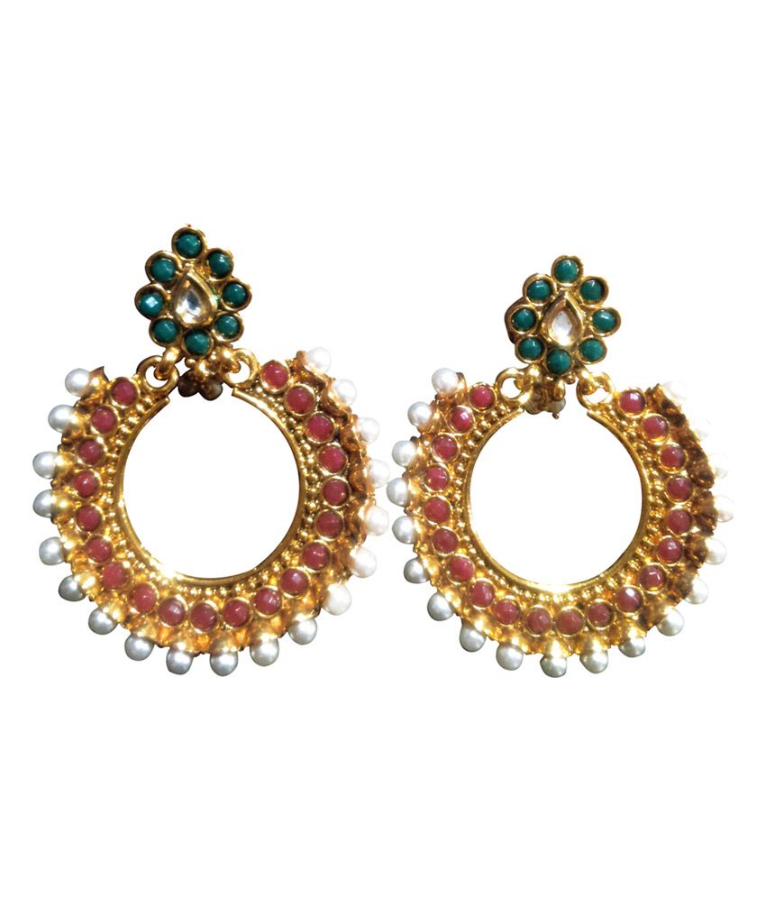 Khazana Bazaar Maroon Antique Pearl Earrings Buy Khazana Bazaar Maroon Antique Pearl Earrings Online At Best Prices In India On Snapdeal Gold necklace with three beaded strings and gold long haram by khazana jewellers. snapdeal