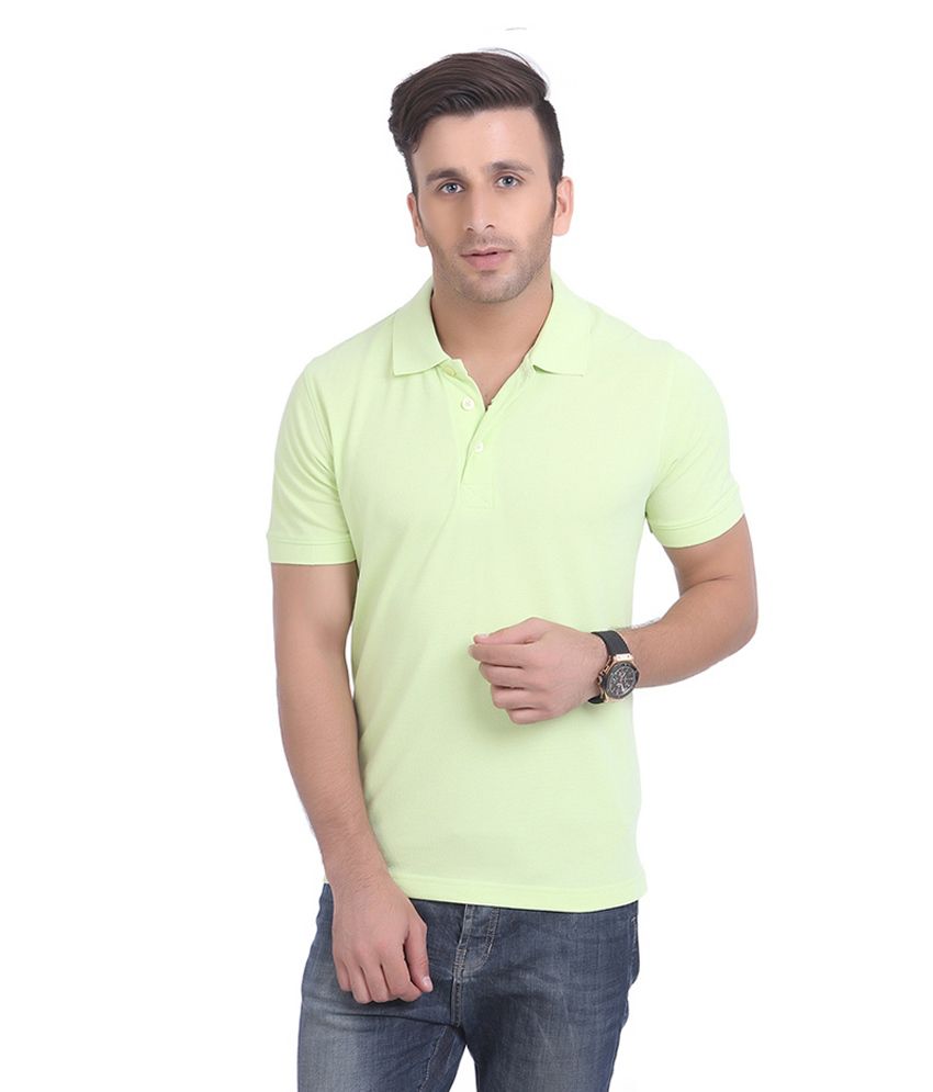 American Crew Premium Polo Lime Green T-shirt With Wrist Watch Combo ...