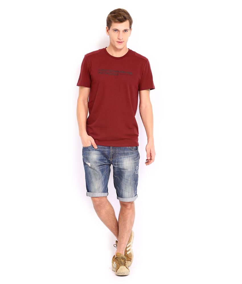 puma maroon t shirt