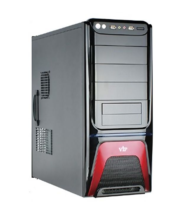 vip computer desktop pc cabinet (black) with smps power supply - vip