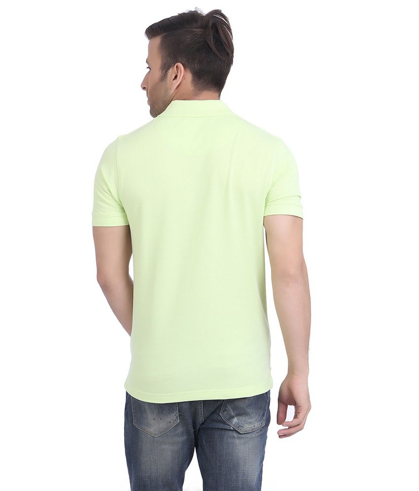 American Crew Men's Polo Collar Lime Green T-shirt - Buy American Crew ...
