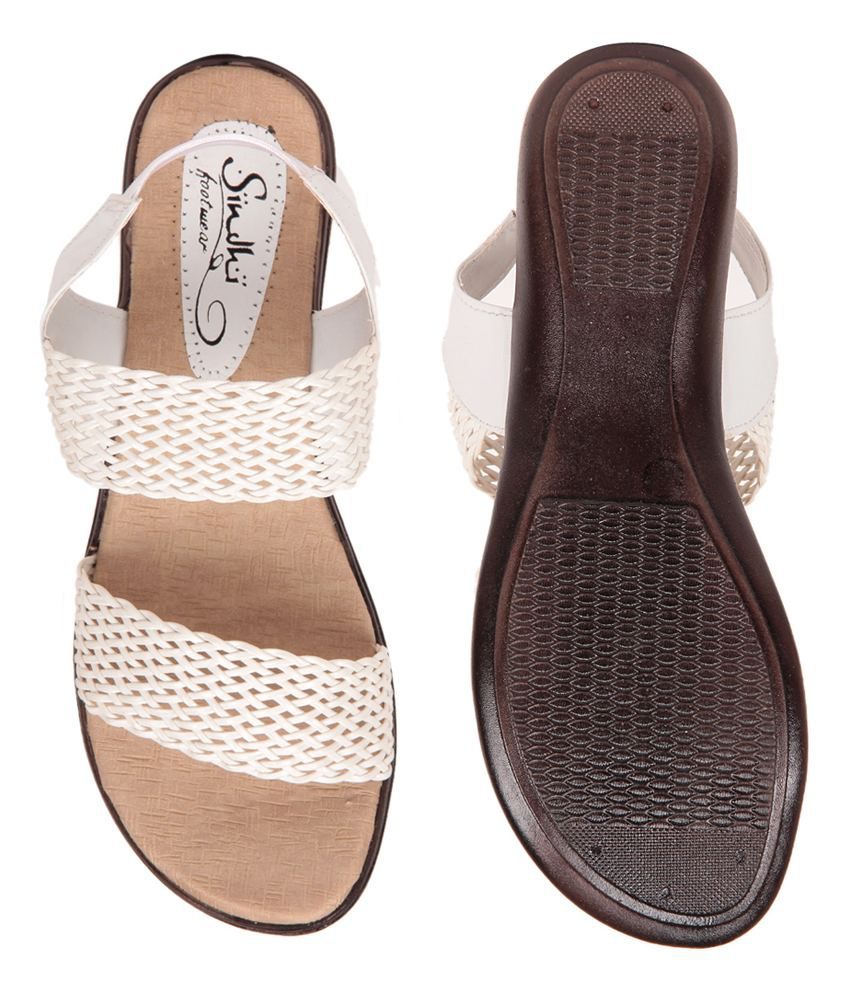 Sindhi Footwear White Mesh Sandal Price in India- Buy Sindhi Footwear ...