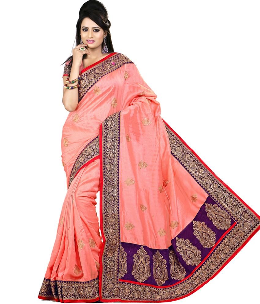 Glory Maroon Border Work Bhagalpuri Silk Saree With Blouse Piece - Buy ...