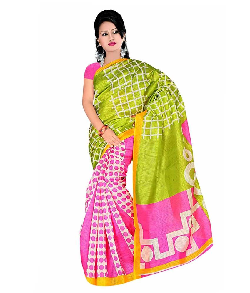 green color ki saree