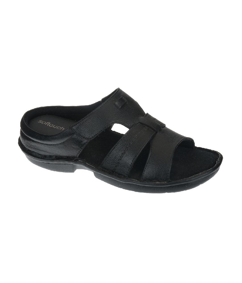 KHADIM Softouch Black Slip-on Sandals - Buy KHADIM Softouch Black Slip ...