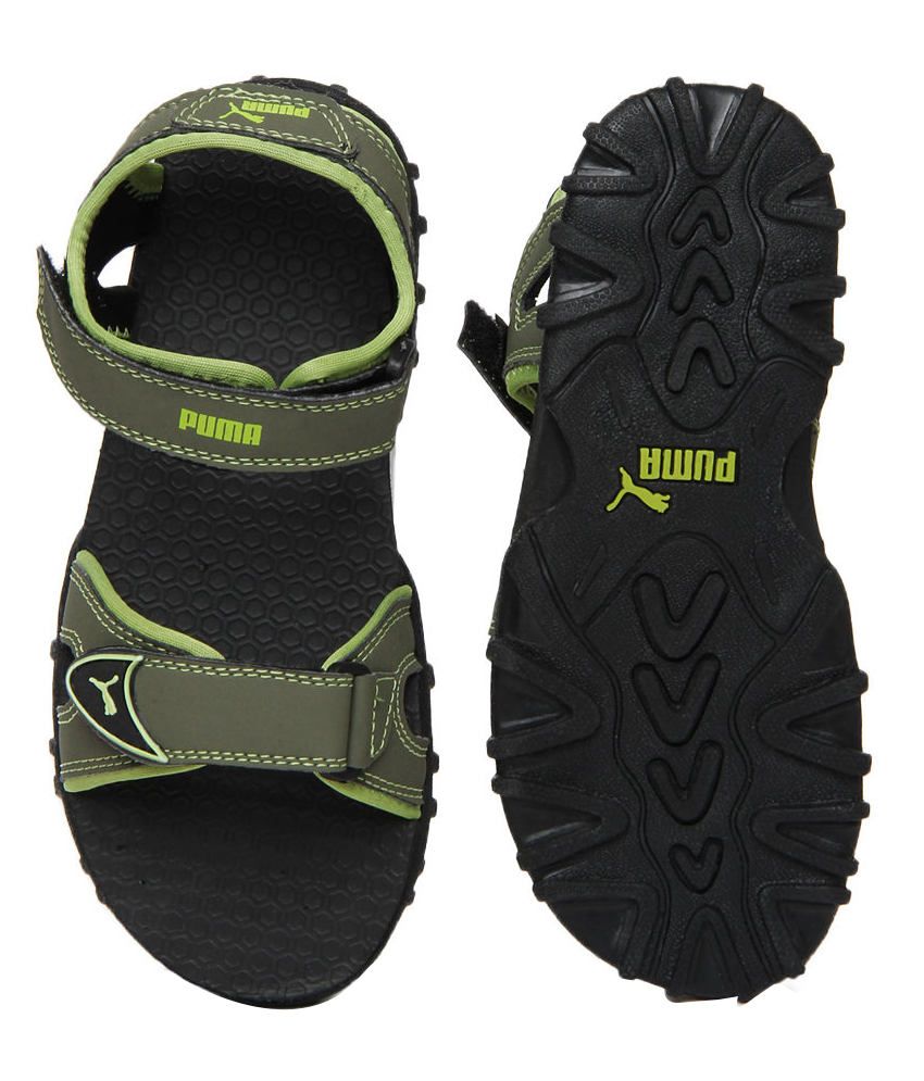 puma olive green sandals