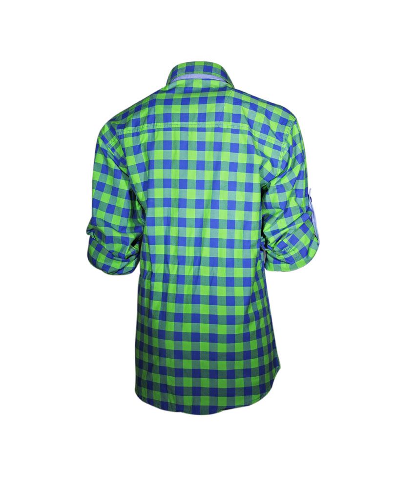 Voodoo Blue and green checkered shirt for kids Buy Voodoo Blue and