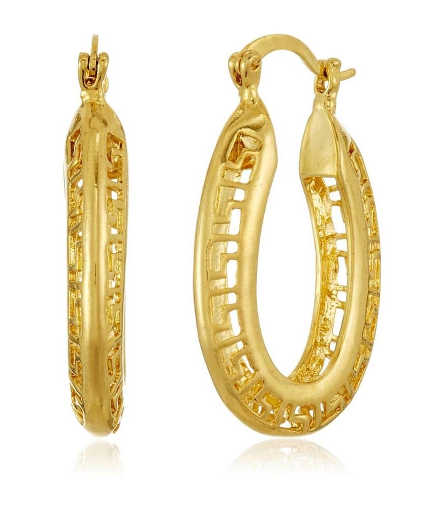 18 KT Gold Plated Hoop Earrings Gold for Women by GB Jewellery Buy 18