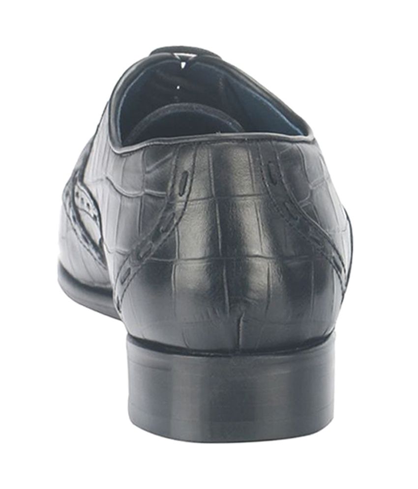 louis philippe black lace up shoes