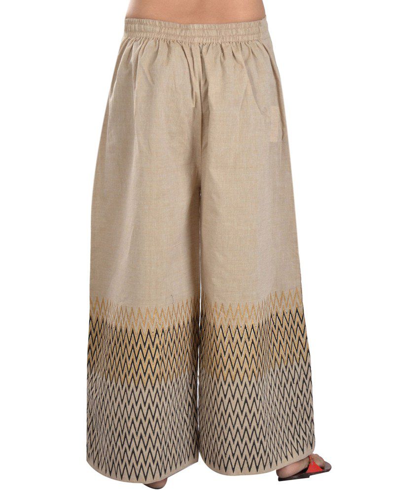 Buy 9Rasa Beige Cotton Palazzos Online at Best Prices in India - Snapdeal