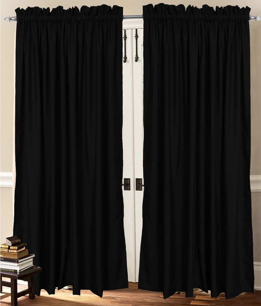 Black faux silk Dupioni curtain, Rod top 40&quot; wide X 60&quot; Long, Without  lining - Buy Black faux silk Dupioni curtain, Rod top 40&quot; wide X 60&quot; Long,  Without lining Online at
