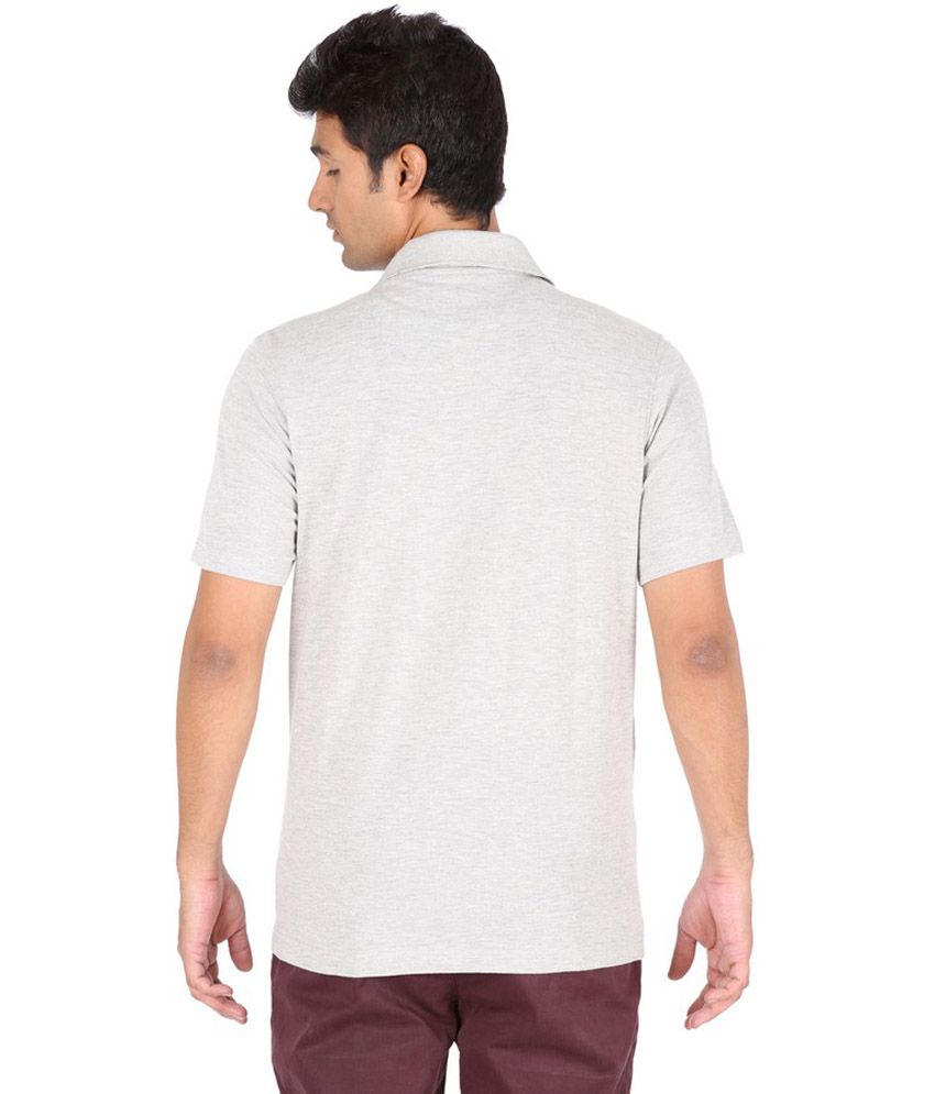 Furore Men's Cotton Gray Polo T-shirt Without Pockets - Buy Furore Men ...