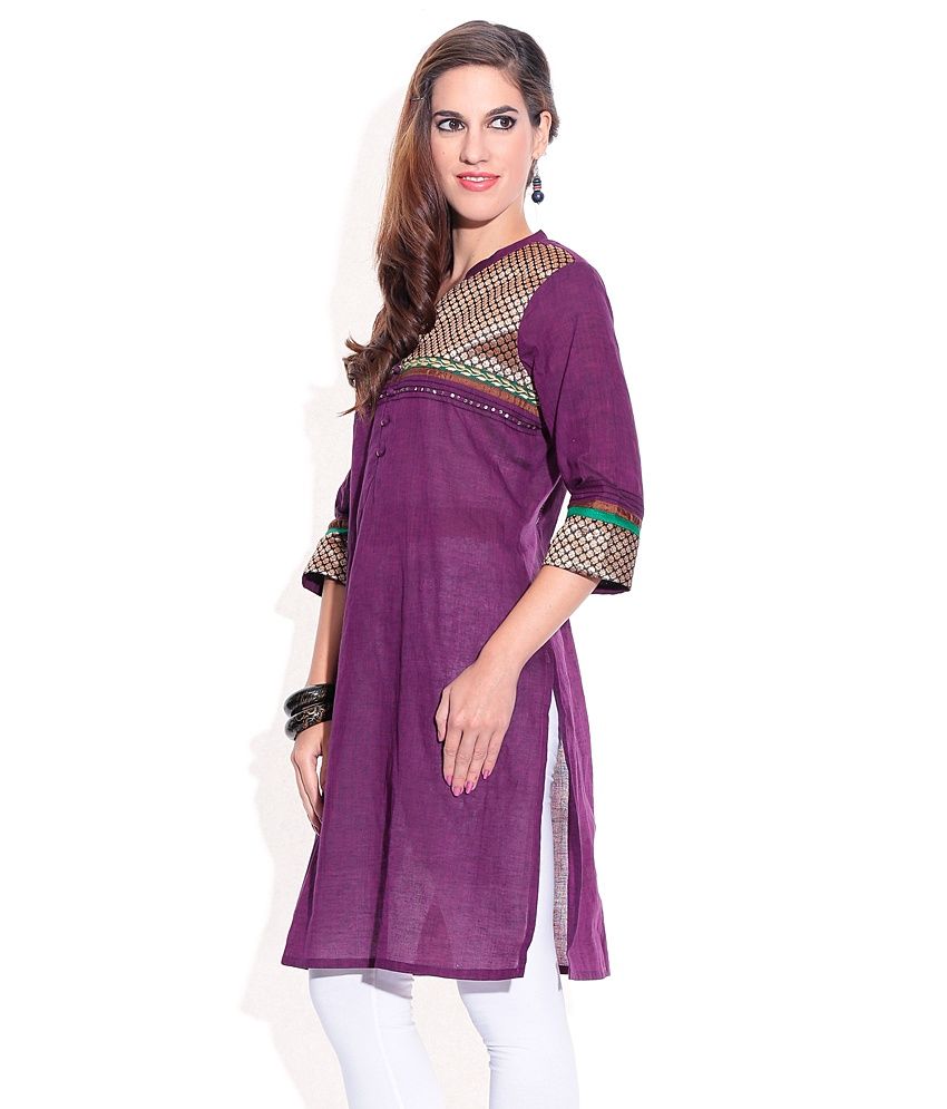 plain purple kurti