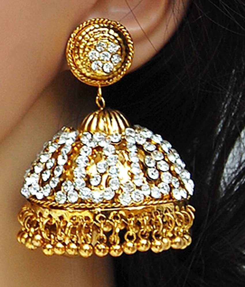 Lucky Jewellery Gold Antique Jhumki Earring Buy Lucky Jewellery Gold Antique Jhumki Earring