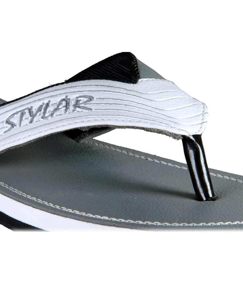 gray flip flops