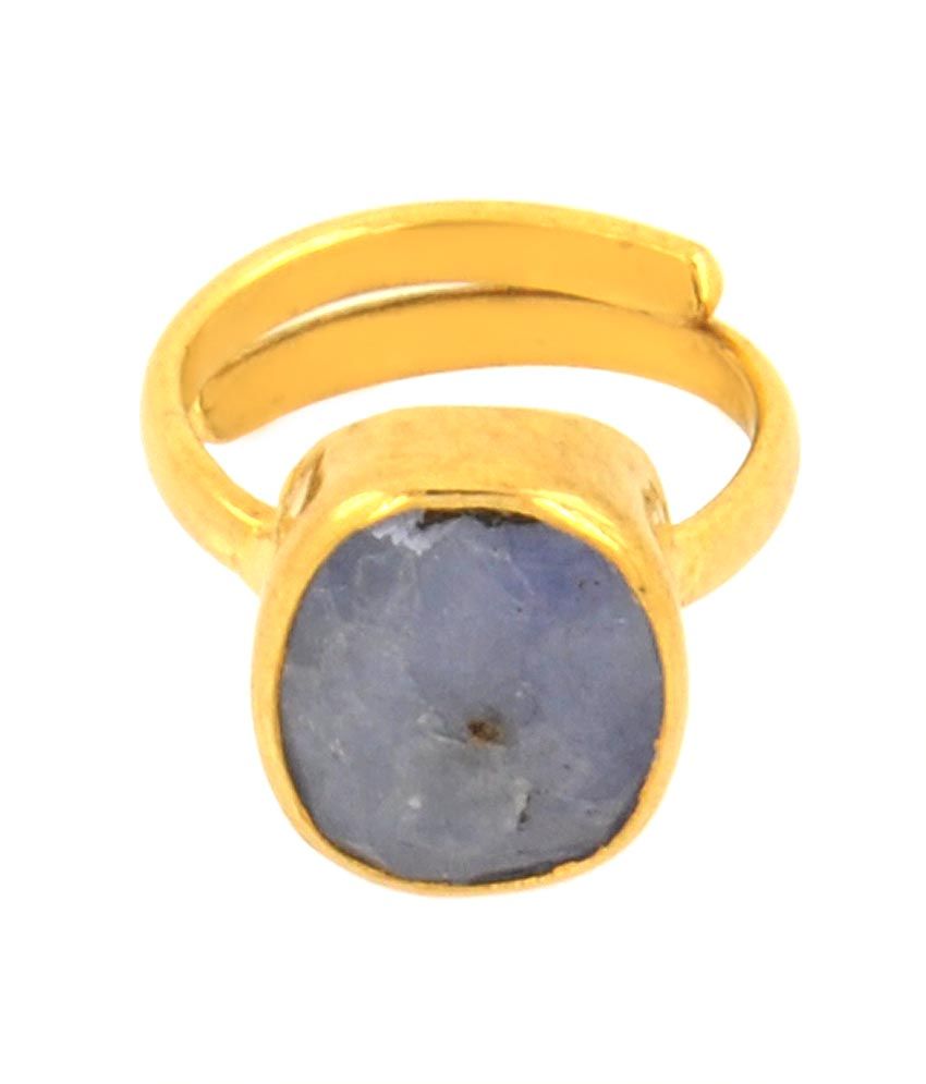 Barishh Panch Dhatu Adjustable Ring 6.25 Ratti Blue Sapphire Gemstone ...