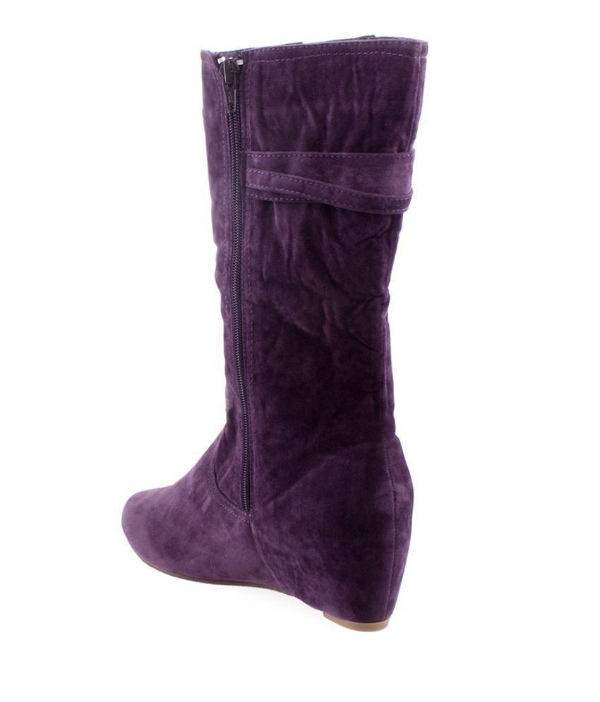 purple flat boots