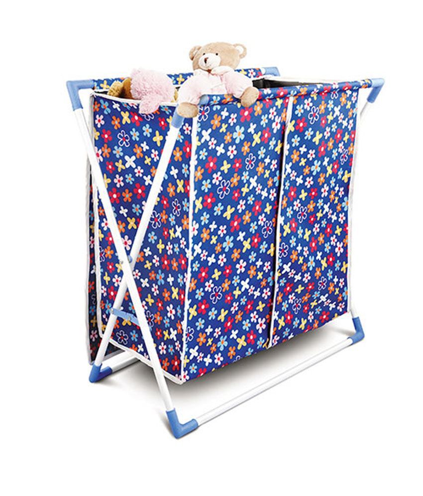 Bonita Duex Laundry Basket (Blue Flower Print): Buy Bonita Duex Laundry ...