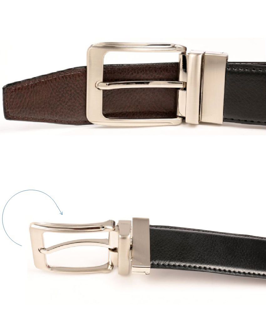 Combo Of 2 Reversible Belts (black And Brown Coloured) With Dark Brown ...