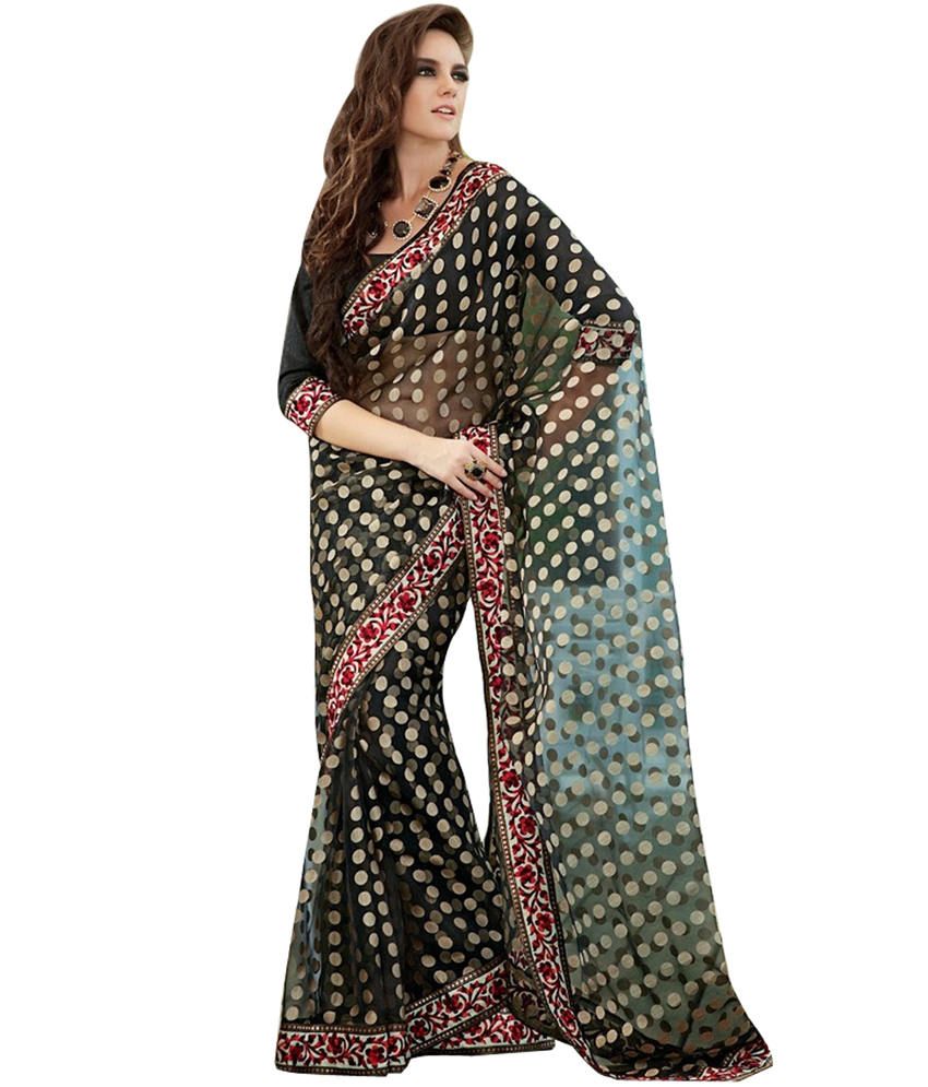 Sarina Midnight Black Printed Brasso Dupatta for Women