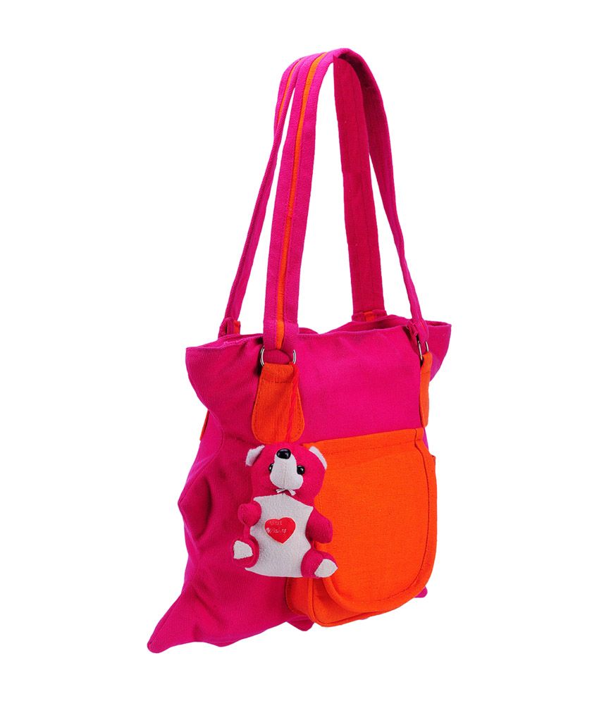 neon pink shoulder bag