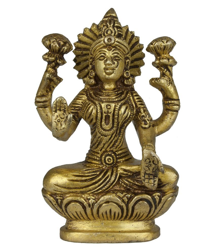 Exotic India Yellow Goddess Lakshmi Seated On Lotus: Buy Exotic India ...