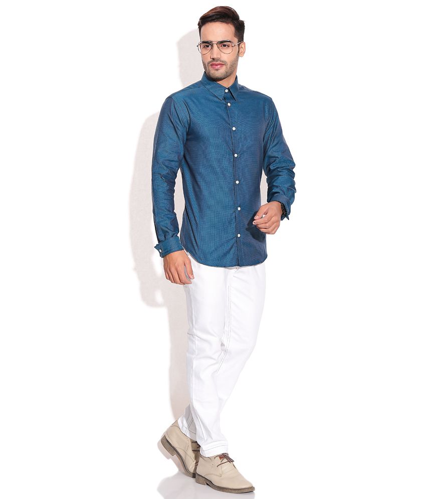 jack and jones blue and white shirt